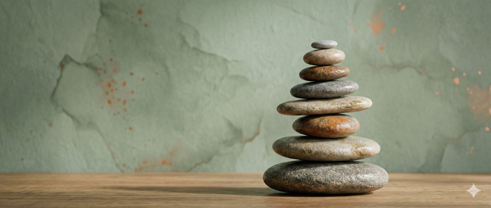 Balanced meditation stones representing harmony and transformation